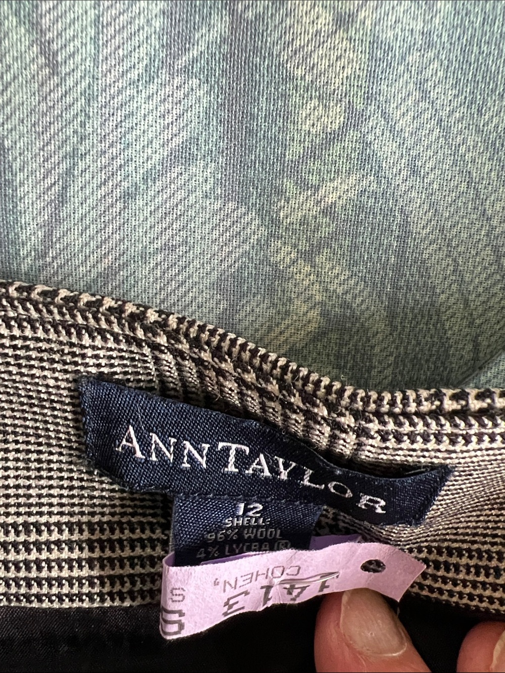 Ann Taylor Black and White Glen Plaid Midi Skirt - Picture 3 of 5